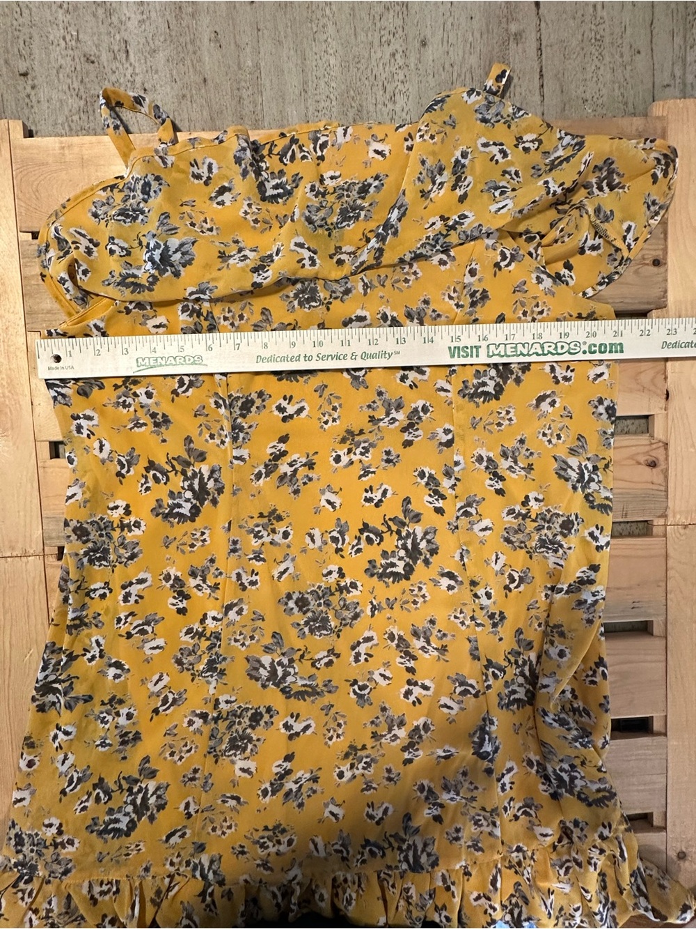 Torrid Yellow Floral Print Chiffon Cold Shoulder Trapeze Dress size 1X - Picture 6 of 8